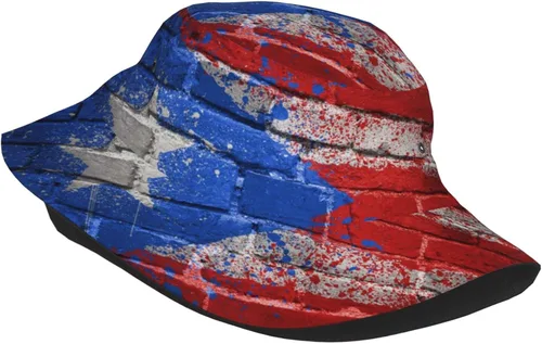 Vista 7 de Sombrero de pescador de Puerto Rico para el sol, sombrero de playa, divertido gorro de pescador, para exteriores, para hombres y mujeres, talla única