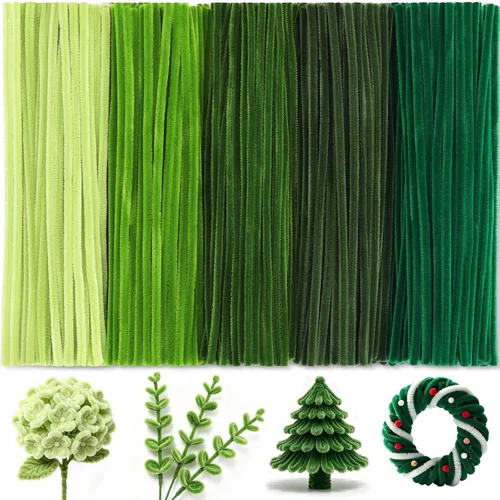 Vista 8 de Limpiapipas de Navidad, 500 piezas de limpieza de tuberías artesanales Colores de Navidad 02
