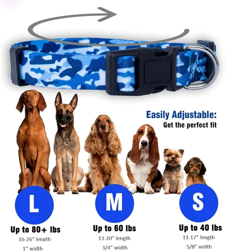 Vista 3 de Collar de perro de camuflaje (S, azul)
