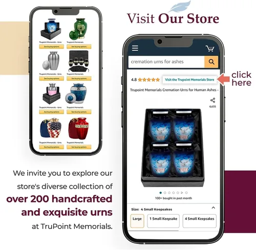 Vista 5 de Trupoint Memorials Urnas pequeñas para recuerdo de cenizas humanas, mini urna de cremación decorativa para hombres y mujeres adultos, juego de 4