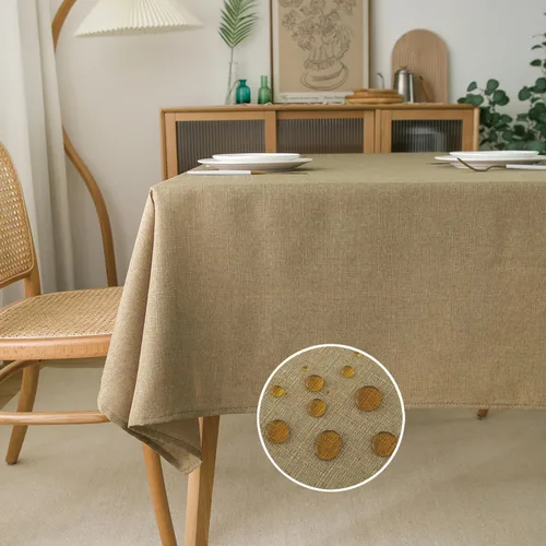 Vista 32 de NLMUVW Mantel de Lino Marrón para Mesas Redondas, Mantel Pequeño Color Chocolate, Cubierta de Mesa Estilo Granja para Cocina, Comedor, Café, 36