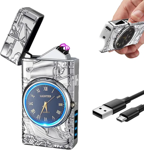 Vista 17 de Encendedor Eléctrico - Encendedor de Doble Arco USB Recargable, sin Llama, Resistente al Viento con Indicación LED de Batería para Velas, Acampada