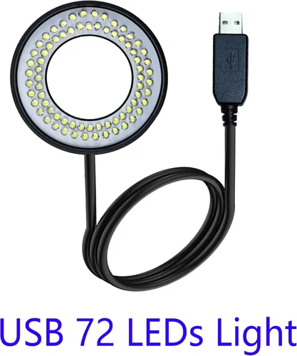Vista 4 de 48MP 4K 1080P 22MP 14MP HDMI USB VGA Video Industrial Soldadura Digital Reparación Microscopio Cámara C Montura Lente LED Anillo Luz (14MP con luz)