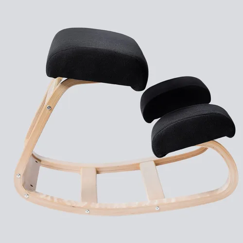 Vista 9 de Sleekform Silla ergonómica de rodillas Taburete balanceado de madera Silla de postura para malas espaldas, dolor de cuello y alivio de tensión