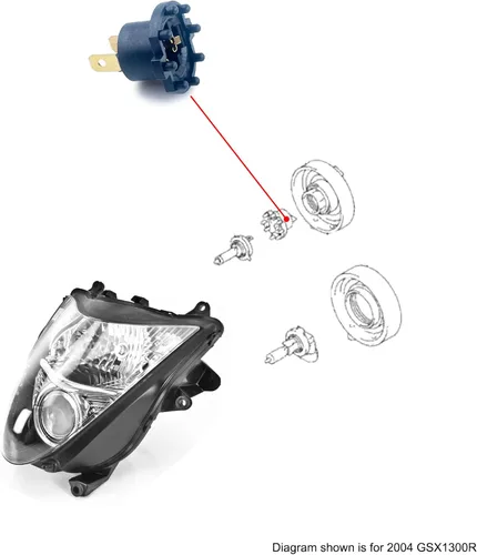 Vista 4 de Enchufe de bombilla para faros delanteros, compatible con Suzuki V-Strom DL650 DL1000 Brandit GSF1250 Hayabusa GSX1300R GSX-R600 GSX-R750 GSX-R1000