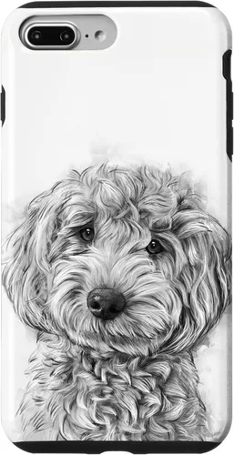 Vista 12 de iPhone 12/12 Pro Golden Doodle Retrato lindo perro ilustración caso de regalo