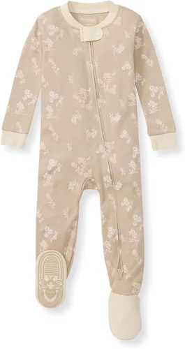 Vista 121 de Burt's Bees Baby Pijama para bebé niña, 100% algodón orgánico, pijama de una pieza, overol diagonal con cremallera, ajuste cómodo