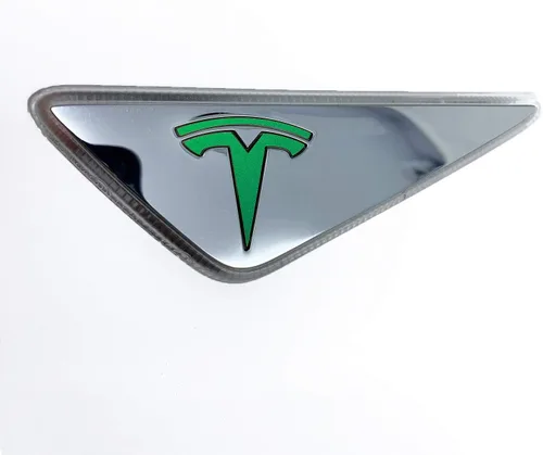Vista 5 de Calcomanía con logotipo para Tesla Model S, Nosecone, juego de 14 piezas (verde brillante)