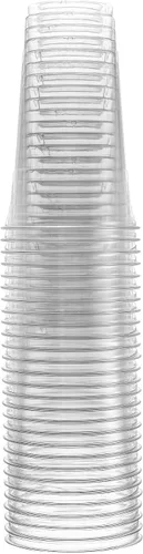 Vista 8 de Vasos de plástico transparente sin BPA con tapas, 24 onzas, tazas de café desechables con borde enrollado, tazas transparentes para agua, refrescos