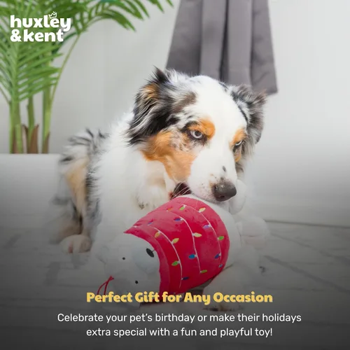 Vista 9 de Huxley & Kent Divertido juguete para perros con chirriante – Juguetes chirriantes de felpa para perros pequeños, medianos y grandes – Animal