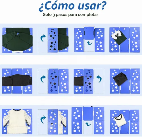 Vista 5 de BoxLegend V5 - Carpeta plegable para camisas, carpeta de ropa, fácil y rápido de plegar, asistente de lavandería para carpetas de lavandería Azul