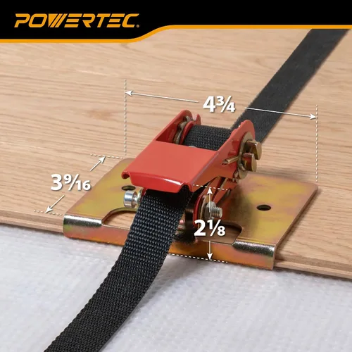Vista 3 de POWERTEC Abrazadera de correa para suelo de madera, abrazadera de instalación para pisos con correa de nailon de 13 pies, fuerza de sujeción de 220