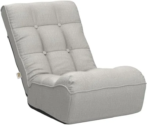 Vista 5 de Chaise Sillón de descanso interiores. Silla de piso ajustable de 3 ángulos. Sillón de sofá plegable para adolescentes y adultos. Silla cómoda