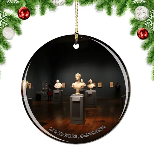 Vista 23 de California Los Ángeles Battleship Museum USA Christmas Tree Adorno Decoración Colgante Colgante Decoración City Travel Souvenir Collection Porcelana