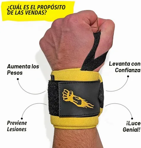 Vista 2 de GRIPZILLA Muñequeras para levantamiento de pesas para hombres/mujeres