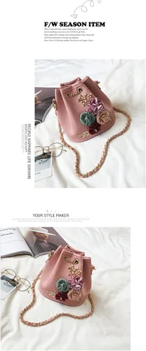 Vista 4 de Bzybel - Bolso de mano para mujer, diseño de flores en 3D