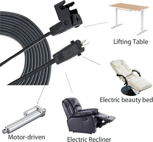 Vista 4 de Cable de extensión para motor reclinable 29V2A DC Calbe,Cable de extensión de motor de 10 pies para silla elevadora o salida CC reclinable eléctrica.