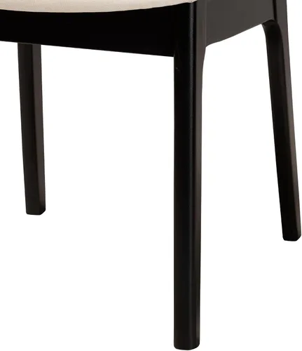 Vista 7 de Baxton Studio Dannon - Juego de 2 sillas de comedor, color crema/negro/marrón claro