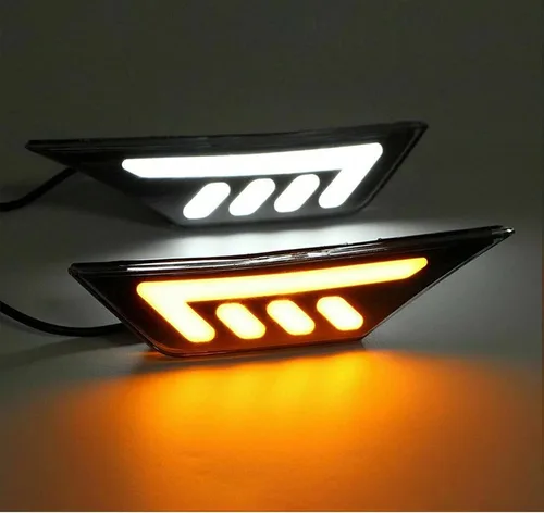 Vista 4 de Luces intermitentes LED negras para Honda Civic 2016-2020, un par de luces LED negras de señalización de giro