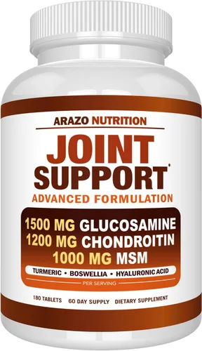 Vista 9 de Arazo Nutrition Glucosamina Condroitina Cúrcuma MSM Boswellia - Suplemento para el alivio de las articulaciones 60 cápsulas para huesos, espalda