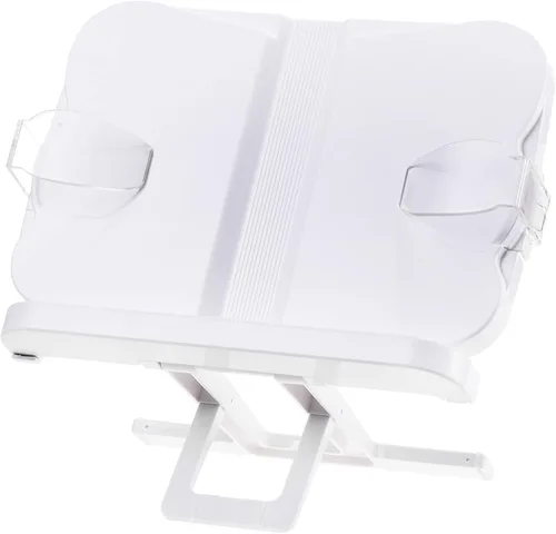 Vista 5 de METALLIXITY Soporte para libros de lectura, soporte ajustable para libros con base giratoria de 180°, altura y ángulo ajustables, para exhibir Blue