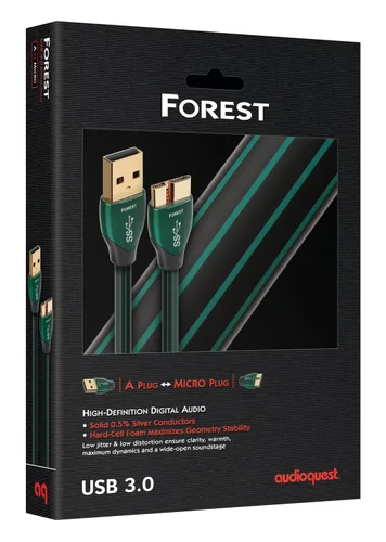 Vista 2 de AudioQuest Forest USB-A 3.0 > Micro B 3.0 Cable de audio de alta definición
