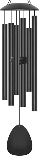 Vista 10 de Campanillas de viento para exteriores, campanillas de viento de metal de tono profundo de 32 pulgadas con 6 tubos de aluminio grueso, campanillas