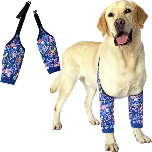 Vista 9 de Rodillera protectora para callos para perros, rodillera frontal, soporte para codo, mangas de mascotas para heridas, tratamiento de callos
