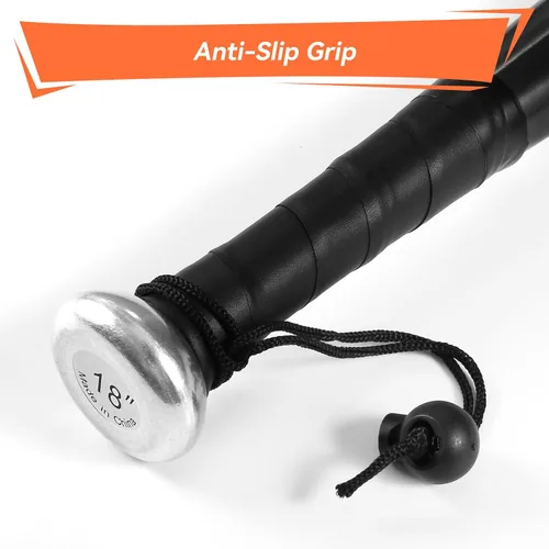Vista 6 de KRUI - Bate de béisbol de aluminio, bate de autodefensa de 45,7 cm, bate ligero para el comprobador de neumáticos, pesca, para mantener en el hogar