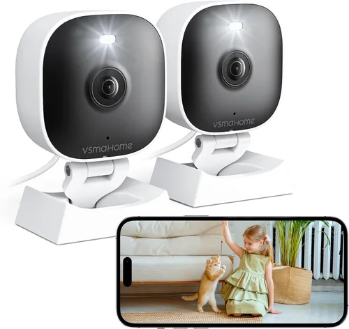 Vista 11 de Cámaras 2K para seguridad del hogar, interior/exterior para monitoreo de bebés/ancianos/mascotas con aplicación de teléfono, Plug & Play, visión