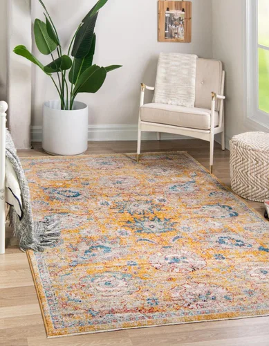 Vista 10 de Unique Loom Lola Collection - Alfombra clásica (2 pies x 3 pies 1 pulgada, rectangular, rojo ladrillo/beige)