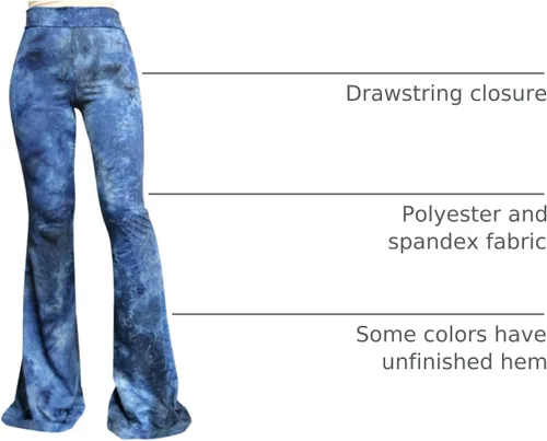 Vista 137 de ShopMyTrend - Pantalones de yoga largos con piernas anchas y acampanadas estilo palazzo, con cintura alta, para mujer