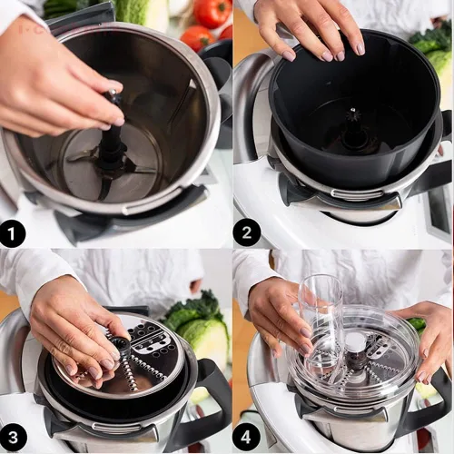 Vista 5 de Cortador multifuncional de verduras adecuado para thermomix TM6/TM5 cortador de verduras y quesos adecuado para Thermomix Accesorio Rallador