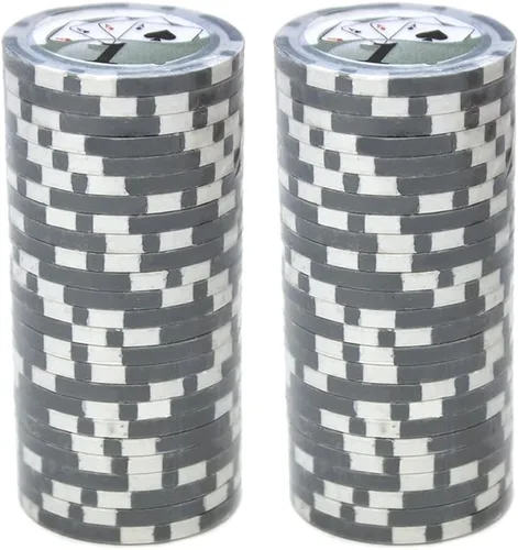 Vista 2 de Brybelly Yin Yang Poker Chip - Compuesto de arcilla pesada de 0.49 oz, paquete de 50