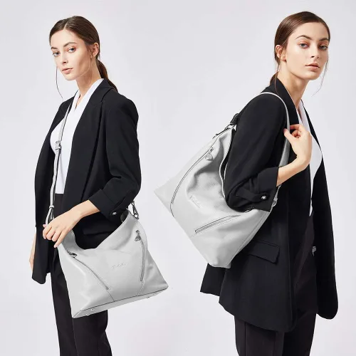 Vista 2 de BOSTANTEN Bolso de cuero para mujer, diseño de bolsos de hombro, Hobo