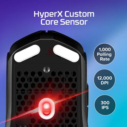 Vista 7 de HyperX Pulsefire Haste 2 Core inalámbrico – Ratón para juegos para PC, larga duración de batería, ligero, sensor Core personalizado, doble Negro