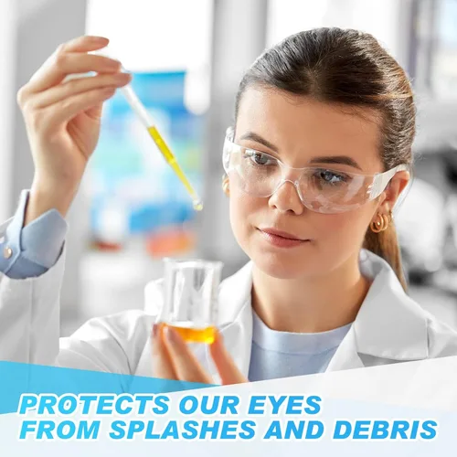 Vista 4 de WFEANG Gafas de seguridad – Gafas protectoras transparentes con ANSI Z87.1, resistentes a arañazos e impactos, protección ocular para el trabajo
