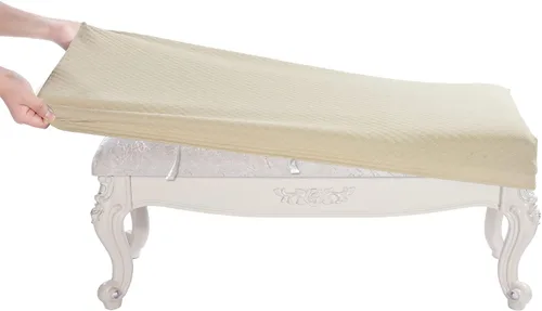 Vista 23 de BUYUE Funda para Taburete de Banco de Tocador de Lujo, (15"- 20") L x (11.8"- 15.7") A Banco Pequeño Rectangular Funda Elástica de Jacquard Lavable