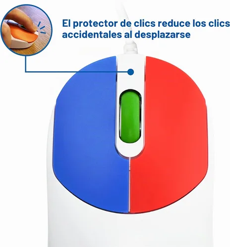 Vista 6 de Clevy Mouse para niños, colorido y ergonómico USB para computadora portátil para uso escolar y doméstico, mouse con cable compatible con niños