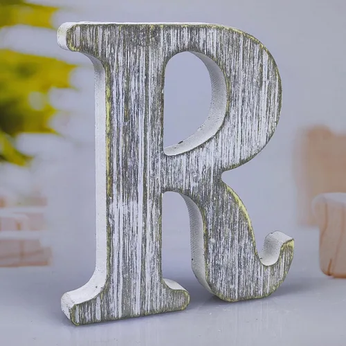 Vista 25 de Letras de madera rústica sin terminar de 8 pulgadas para decoración de pared, letras decorativas de pie en rodajas, decoración de tablero