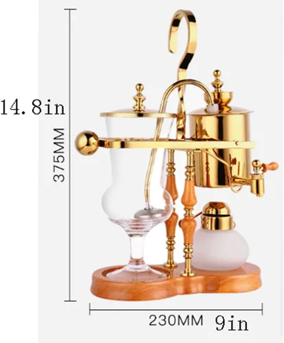 Vista 2 de JITEM Cafetera Belgium - Cafetera de lujo con sifón de equilibrio familiar real, diseño elegante, estilo retro con mango en U, olla de sifón