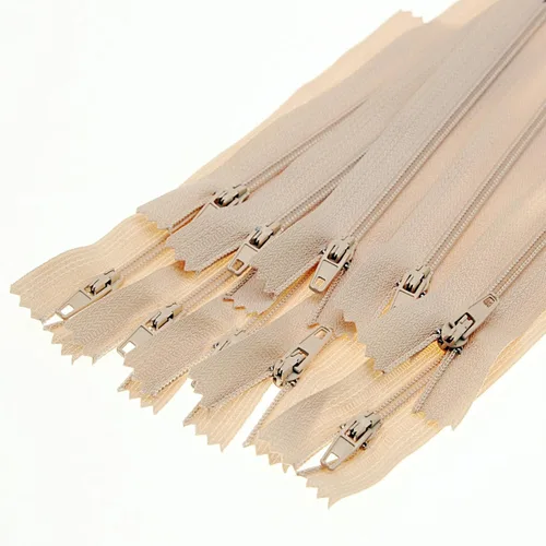 Vista 10 de #3 - Cremalleras de nailon beige con cierre de extremo cerrado a granel para manualidades de costura, bolsos, bolsos