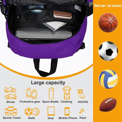 Vista 59 de Goloni Mochila de fútbol,Mochila de baloncesto con compartimento para pelotas y compartimento para zapatos,Mochila para baloncesto,Fútbol