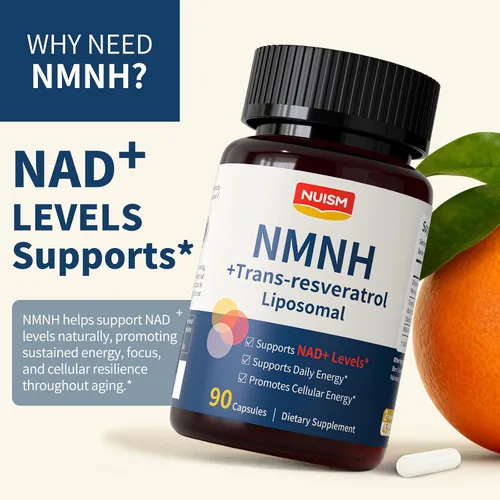 Vista 3 de Suplemento NMNH NAD+, liposomal 600 mg NMN NAD+ y complejo de resveratrol para energía celular, envejecimiento saludable y apoyo metabólico, 90