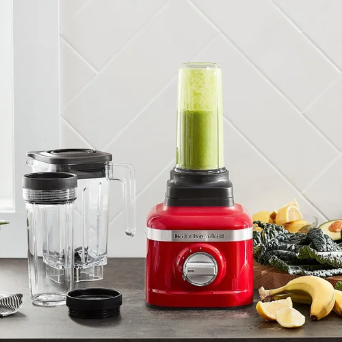 Vista 3 de KitchenAid K150 Batidora de trituración de hielo de 3 velocidades con 2 tarros de licuadora personal - KSB1332Y - Passion Red