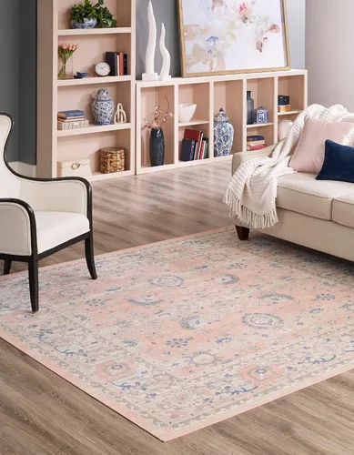 Vista 24 de Unique Loom Whitney Collection - Alfombra tradicional con borde (7 pies x 7 pies octagonal, gris nube)