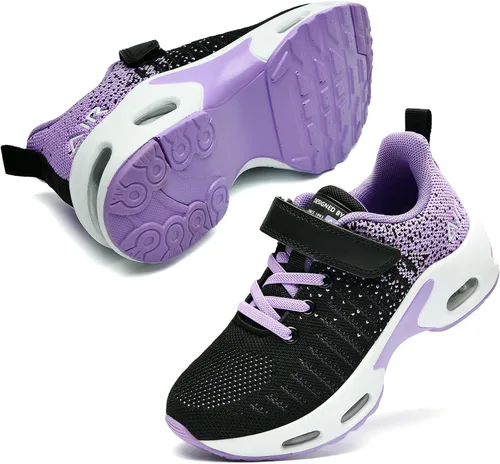 Vista 7 de RomenSi Air Athletic - Tenis deportivos para correr para niños y niñas, ligeros, transpirables, tenis deportivos para niños