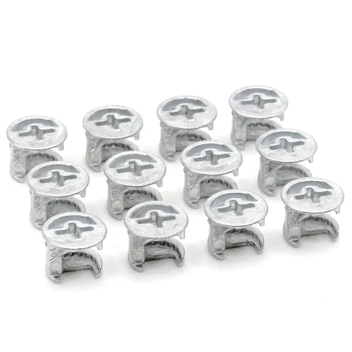 Vista 10 de ReplacementScrews Cerraduras de leva excéntricas compatibles con IKEA 103114 (Kullen, Alex, MICKE) Funda con brida - 0.472 in x 0.394 in - Aleación