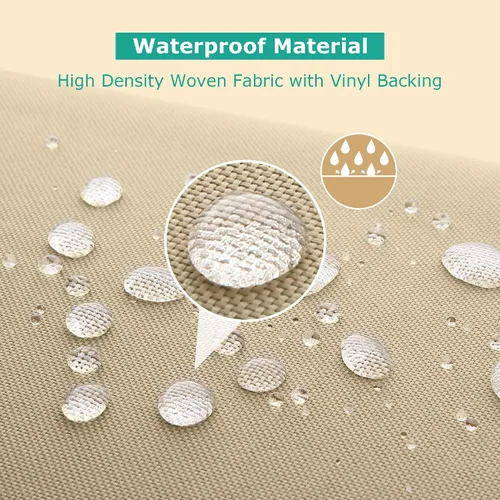 Vista 3 de SunPatio Funda otomana para exteriores, cubierta cuadrada impermeable resistente para mesa de café, cubierta de mesa auxiliar para muebles de patio