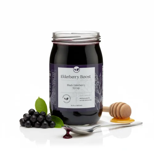 Vista 6 de Elderberry Boost – Jarabe de saúco hecho con saúco orgánico y miel cruda Apoyo inmunológico totalmente natural, defensa contra el resfriado